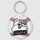 Bulldog School Team Mascot Baseball Sleutelhanger (Voorkant)