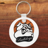 Bulldog School Team Mascot Basketball Sleutelhanger (Voorkant)