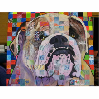 Bulldog Sculpture Staand Fotobeeldje