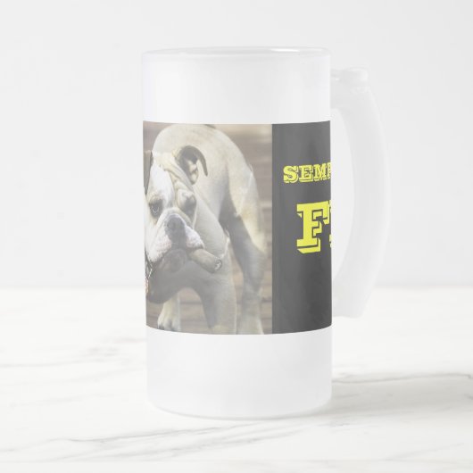 BULLDOG / SEMPER FI MATGLAS BIERPUL (Voorkant rechts)