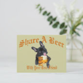 Bulldog Shares a Beer Briefkaart (Staand voorkant)
