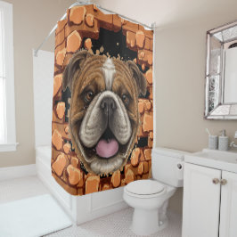 Bulldog Shower Curtain Douchegordijn