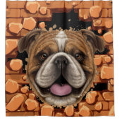 Bulldog Shower Curtain Douchegordijn (Voorkant)