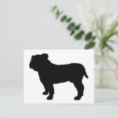 Bulldog Silhouet Briefkaart (Staand voorkant)