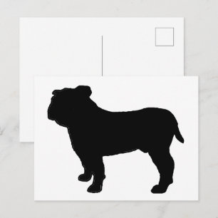 Bulldog Silhouet Briefkaart