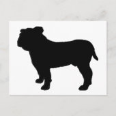 Bulldog Silhouet Briefkaart (Voorkant)