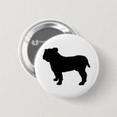 Bulldog Silhouet Ronde Button 5,7 Cm (Voorkant /achterkant)