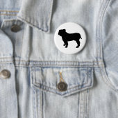 Bulldog Silhouet Ronde Button 5,7 Cm (In situ)