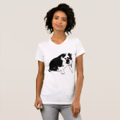 Bulldog Silhouette Black and White Graphic Art T-shirt (Voorkant volledig)