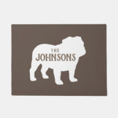 Bulldog Silhouette Custom Hondenliefhebber Doormat Deurmat (Voorkant)