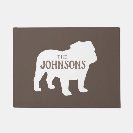 Bulldog Silhouette Custom Hondenliefhebber Doormat Deurmat (Voorkant)