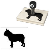 Bulldog Silhouette, Dog, 4 x 5 inch Rubber Stamp Rubberstempel (Gestempeld)