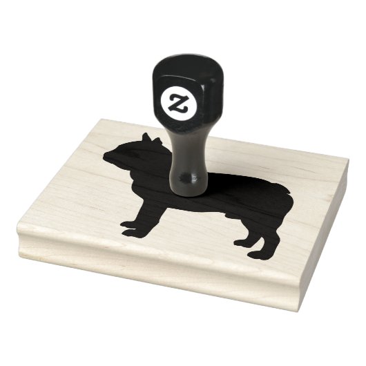 Bulldog Silhouette, Dog, 4 x 5 inch Rubber Stamp Rubberstempel (Stempel)