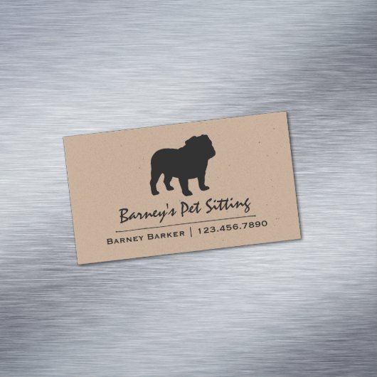 Bulldog Silhouette Magnetisch Visitekaartje (Voorbeeld)