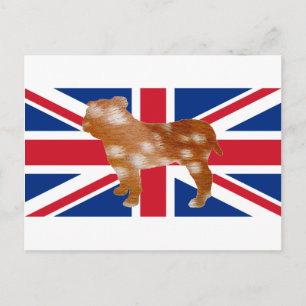 bulldog silhouette op vlagdepot briefkaart