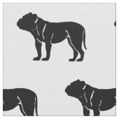 Bulldog Silhouette Pattern Pets Stof (Close Up)