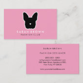 Bulldog Silhouette Pet Club Visitekaartje (Voorkant / Achterkant)