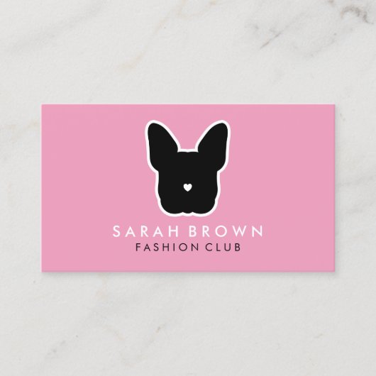 Bulldog Silhouette Pet Club Visitekaartje (Voorkant)