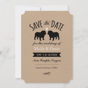 Bulldog Silhouetten Trouw Save the Date