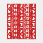 Bulldog Silhouettes Dogs kerstfeestrob Fleece Deken (Voorkant)