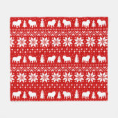 Bulldog Silhouettes Dogs kerstfeestrob Fleece Deken (Voorkant (Horizontaal))