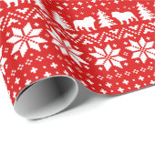 Bulldog Silhouettes kerstdogs Holiday Pattern Cadeaupapier (Rol Hoek)
