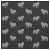 Bulldog Silhouettes Pattern Grey and Black | Honde Stof (Swatch)