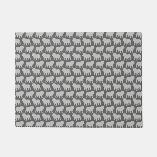 Bulldog Silhouettes Pattern | Grijs van Hondenlief Deurmat (Voorkant)