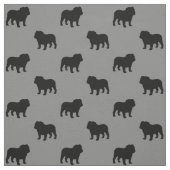 Bulldog Silhouettes Pattern | Hondenras grijs Stof (Swatch)