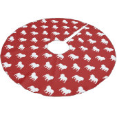 Bulldog Silhouettes Pattern Kerstboom Rok (Gekanteld)