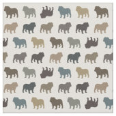 Bulldog Silhouettes Pattern | Koel Hondenras Stof (Close Up)