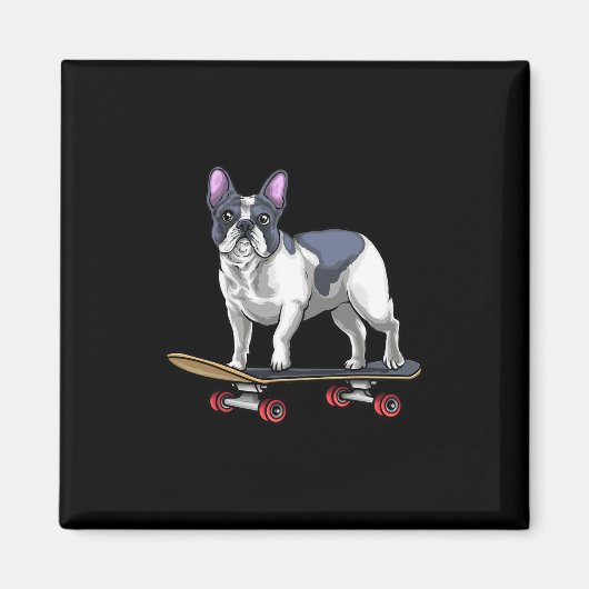 Bulldog skateboard skateboarden magneet (Voorkant)
