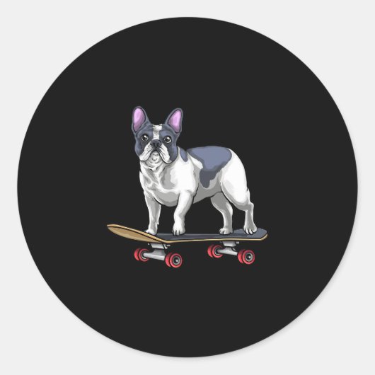 Bulldog skateboard skateboarden ronde sticker (Voorkant)