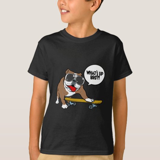 Bulldog Skateboarder T-shirt (Voorkant)