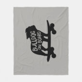 Bulldog | Skateboarding Dog Silhouette Fleece Deken (Voorkant)