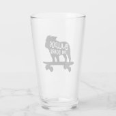 Bulldog | Skateboarding Dog Silhouette Glas (Achterkant)