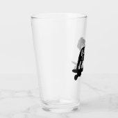 Bulldog | Skateboarding Dog Silhouette Glas (Rechts)