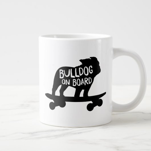 Bulldog | Skateboarding Dog Silhouette Grote Koffiekop (Rechts)
