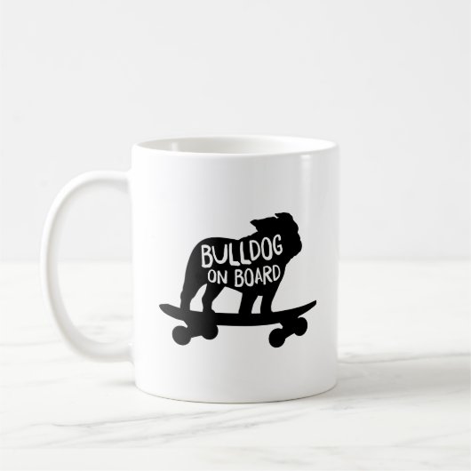 Bulldog | Skateboarding Dog Silhouette Koffiemok (Links)