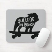 Bulldog | Skateboarding Dog Silhouette Muismat (Met muis)