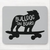 Bulldog | Skateboarding Dog Silhouette Muismat (Voorkant)