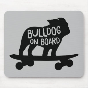 Bulldog   Skateboarding Dog Silhouette Muismat