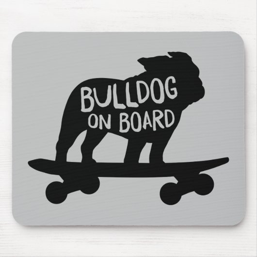 Bulldog | Skateboarding Dog Silhouette Muismat (Voorkant)