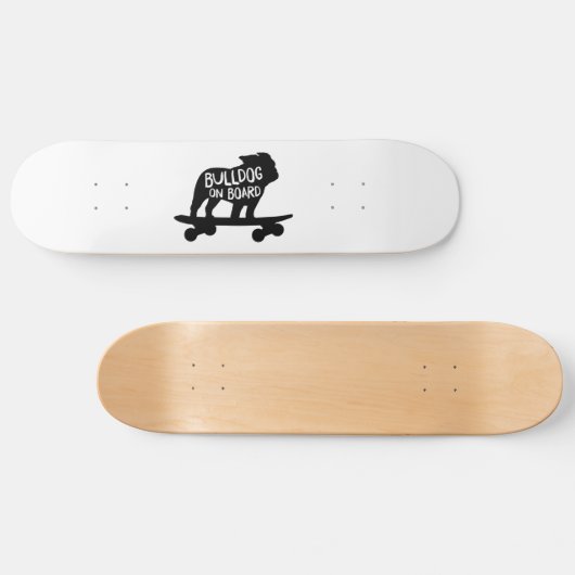 Bulldog | Skateboarding Dog Silhouette Persoonlijk Skateboard (Horizontaal)