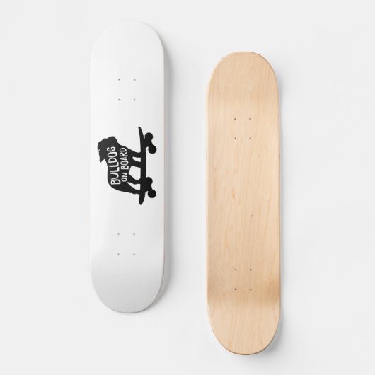 Bulldog | Skateboarding Dog Silhouette Persoonlijk Skateboard (Voorkant)