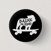 Bulldog | Skateboarding Dog Silhouette Ronde Button 3,2 Cm (Voorkant)