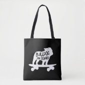 Bulldog | Skateboarding Dog Silhouette Tote Bag (Voorkant)