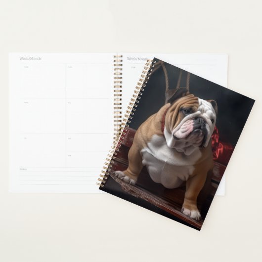 Bulldog Sneeuw Slede Kerst Decoratie Planner (Display)