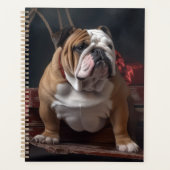 Bulldog Sneeuw Slede Kerst Decoratie Planner (Voorkant)