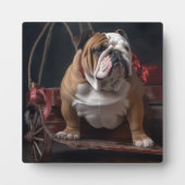 Bulldog Snowy Sleigh Kerst Decor Fotoplaat (Voorkant)